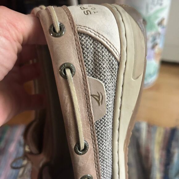 Sperry Women’s Top Sider Beige Leather Boat Shoes 8M - Picture 13 of 16